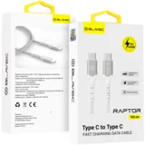 kabel Raptor pleteni - Tip C na Tip C - PD 100W 5A 1 metar Apple CarPlay/Android Auto