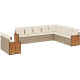  10-dijelni set vrtnih sofa s jastucima bež od poliratana | shoptok.hr