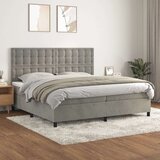  Box spring postelja z vzmetnico svetlo siva 200x200 cm žamet, (20761248) Cene