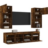 vidaXL 5-dijelni zidni TV elementi s LED svjetlima boja hrasta drveni | shoptok.hr