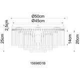 Globo 15698D1B - stropna svetiljka gorley 5xE27/60W/230V, prečnik 50 cm | Eponuda.com