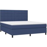  Box spring postelja z vzmetnico modra 160x200 cm blago, (20895933) | Shoptok.si