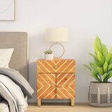 The Living Store Nočna omarica rjava in črna 50x33x60 cm trden mangov les - Nočna Omarica, (21432154) | Shoptok.si
