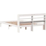 vidaXL Posteljni okvir brez vzmetnice bel 135x190 cm trdna borovina | Shoptok.si