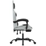  Igralni stol z oporo za noge belo in črno umetno usnje, (21612130) | Shoptok.si