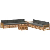 vidaXL Zunanja garnitura za sedenje 9 pcs Naravna in antracitna, (5000279577) | Shoptok.si