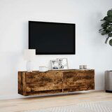 vidaXL Zidni TV ormarić LED boja dimljenog hrasta 140x31x38 cm | shoptok.hr