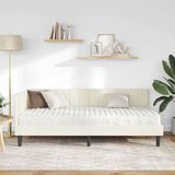 vidaXL Kutni okvir kreveta s madracem Krema 90 x 190 cm Baršun | shoptok.hr