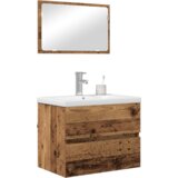 vidaXL Komplet pohištva za kopalnico 3 pcs Stari les 60 x 38.5 x 45 cm | Shoptok.si