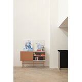 Teulat Opečnato oranžna/bež nizka komoda z drsnimi vrati 140x91 cm Nube – | Shoptok.si