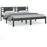  Okvir za krevet od masivne borovine sivi 200 x 200 cm | shoptok.hr