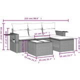  4-dijelni set vrtnih sofa od poliratana s jastucima sivi | shoptok.hr
