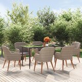  7-dijelni vrtni blagovaonski set s jastucima smeđi | shoptok.hr