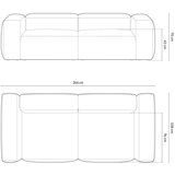 Cosmopolitan Design Svetlo siva sedežna garnitura 264 cm Bergano – | Shoptok.si