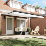 vidaXL Retraktilna tenda Bela 400 × 300 cm Tkanina, kovina - - Bela - 54.57 - 400 ×300 cm - | Shoptok.si