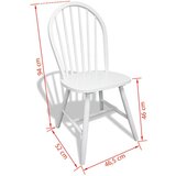  Blagovaonske stolice od masivnog drva kaučukovca 6 kom bijele | shoptok.hr