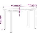  Jedilna miza Naravna 110 x 55 x 75 cm Masivno borovo les, (5000268771) | Shoptok.si