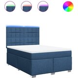 vidaXL Box spring postelja z vzmetnico modra 160x200 cm blago, (21321154) | Shoptok.si