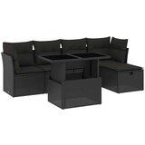 vidaXL 6-dijelni set vrtnih sofa s jastucima crni od poliratana | shoptok.hr
