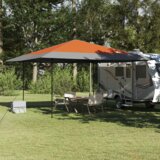 vidaXL Šator s nadstrešnicom Narančasta 400 x 400 x 227 / 236 / 245 cm | shoptok.hr