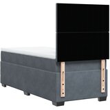 Box spring krevet s madracem tamnosivi 100x200 cm baršunasti | shoptok.hr