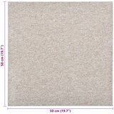  Tepih 20 pcs Svijetla bež 50 x 50 cm 100% Polipropilen - Svijetla bež | shoptok.hr