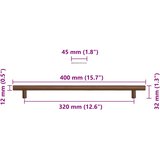  Ručke za ormarić 5 kom brončane 320 mm od nehrđajućeg čelika | shoptok.hr