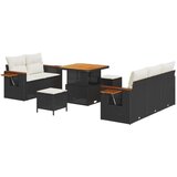  Set od 8 komada vrtnih sofa s jastučićima crni poli ratan acacija set od 3 komada vrtnih stolica s jastučićima crni poli ratan | shoptok.hr