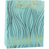  Paper Gift Bag Wavy Lines Gold 32 x 26 x 12 cm | Shoptok.si