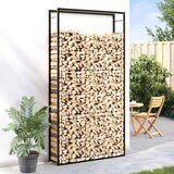  Stalak za drva za ogrjev mat crni 110x28x214 cm čelični | shoptok.hr