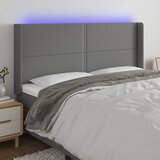  LED uzglavlje tamnosivo 183 x 16 x 118/128 cm od tkanine | shoptok.hr