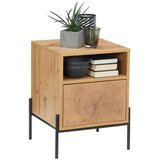 CARRYHOME nočna omarica, črna, barve hrasta | Shoptok.si