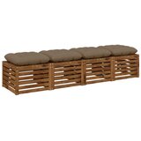  Jastučići za sjedenje VIANEN 4 kom. 100% poliester Sivosmeđa - Sivosmeđa 50 x 50 x 12 cm | shoptok.hr