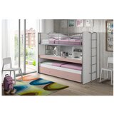 Vipack Bijeli/ružičasti dječji krevet na kat/s dodatnim ležajem s prostorom za odlaganje s podnicom 90x200 cm Bonny – | shoptok.hr