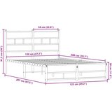 vidaXL Kovinski posteljni okvir brez vzmetnice dimljen hrast 120x200cm | Shoptok.si