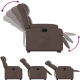  Naslonjač na podizanje od umjetne kože smeđi | shoptok.hr