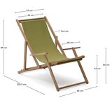 Kave Home Zelen/v naravni barvi nastavljiv/zložljiv vrtni ležalnik iz masivnega lesa Vilara – | Shoptok.si