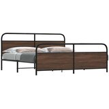  Metalni okvir kreveta bez madraca smeđa boja hrasta 200x200 cm | shoptok.hr