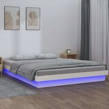 Okvir kreveta bijeli 150 x 200 cm bračni od masivnog drva | shoptok.hr