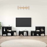  Set TV stalka Zidne 8 pcs Crni hrast Konstruirano drvo | shoptok.hr