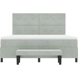 Box Postelja z vzmetnico z vzmetnico Svetlo siva 180 x 200 cm Žamet, (5000141786) | Shoptok.si