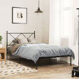 Maison Chic Kovinski Posteljni okvir - Enojna postelja - Postelja za odrasle z vzglavjem črn 100x200 cm, (21694655) | Shoptok.si