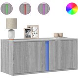Maison Chic Stenska TV omarica - TV stojalo - Televizijska omarica z LED lučkami siva sonoma 80x31x35 cm, (21699756) Cene
