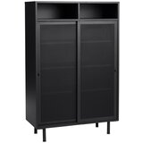 Unique Furniture Crni metalni ormarić s kliznim vratima 90x140x40 cm Veep – | shoptok.hr
