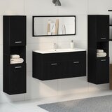 vidaXL Komplet kopalniškega pohištva Set 3 Črn hrast Inženirski les | Shoptok.si