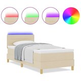  Krevet s oprugama s madracem i LED-om Krem 80x200 cm Tkanina | shoptok.hr