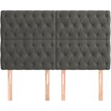  Uzglavlje tamno sivo 144x7x118/128 cm baršunasto | shoptok.hr