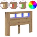  LED uzglavlje boja hrasta artisan 140x18,5x103,5 cm drveni | shoptok.hr