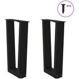  Noge za klub stolić V-oblika 2 kom Crne 28 x (42-43,3) cm Čelik | shoptok.hr