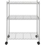  3-nadstropni regal s kolesi 60x35x81 cm krom 150 kg | Shoptok.si